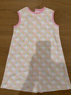 Sleeveless Girls Nightgown in Pink Rainbow Print
